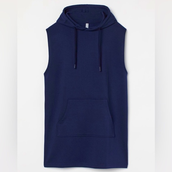H&M Navy Hooded Sweatshirt Dress - Picture 1 of 2